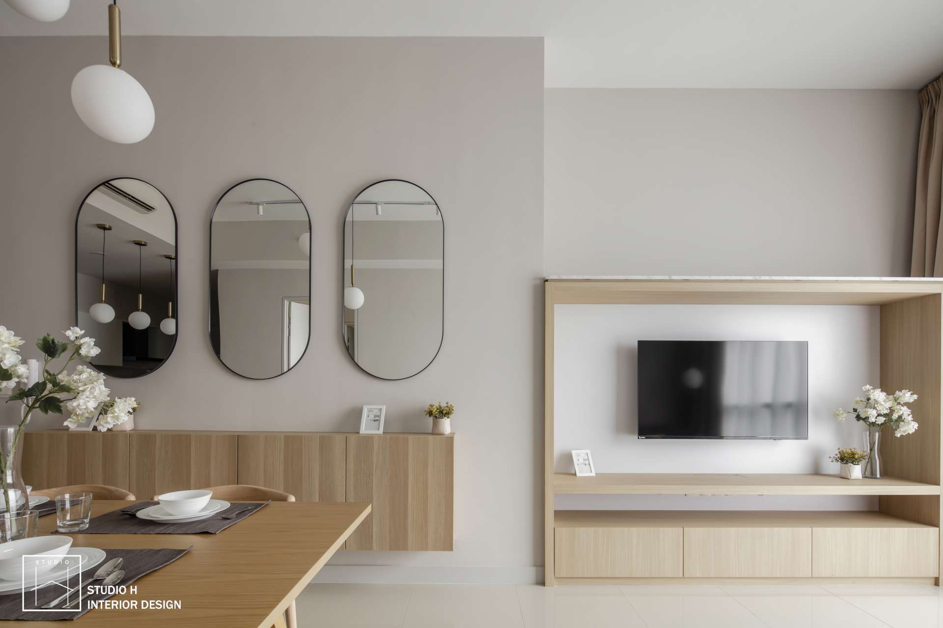 House-10-dining-living-tv-mirror-beige-muji-scandinavian-interior-design